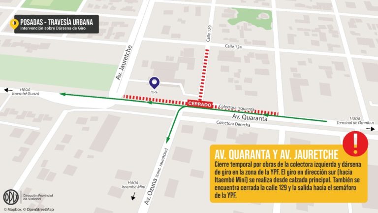 Posadas: por 50 días se modificará el giro desde avenida Quaranta por Jauretche hacia el sur imagen-33
