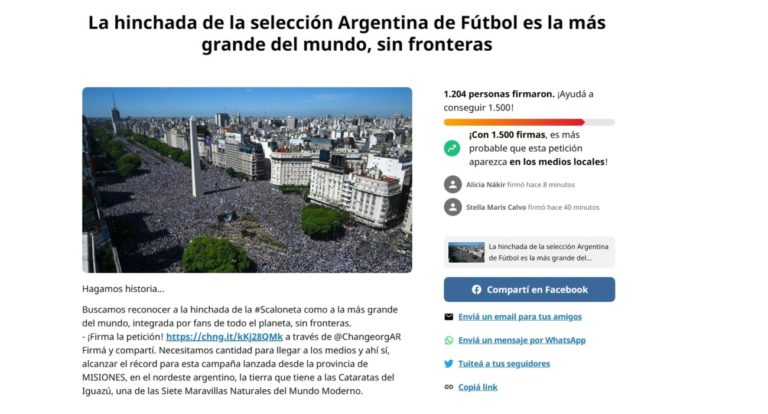 Una campaña busca reconocer a la hinchada de la Scaloneta como la más grande del planeta imagen-12