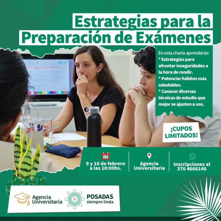 Posadas Universitaria: Brindarán un taller de estrategias para rendir exámenes finales imagen-43