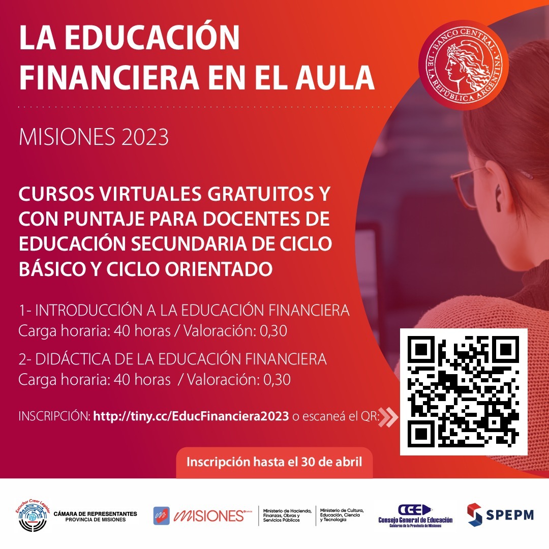 "La Educación Financiera en el Aula": en Misiones ya se inscribieron 1.790 docentes de 587 escuelas al Curso virtual del Banco Central imagen-1