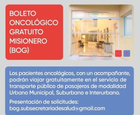 Está abierta la inscripción para acceder al Boleto Oncológico Gratuito Misionero imagen-2