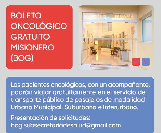 Está abierta la inscripción para acceder al Boleto Oncológico Gratuito Misionero imagen-1