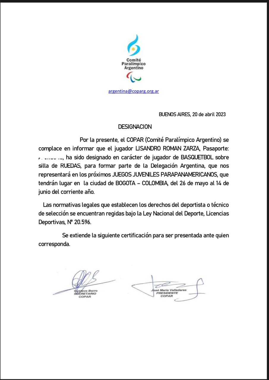 Misionero integrante de la Selección Argentina de Básquetbol Adaptado pide colaboración para adquirir una silla de ruedas imagen-4