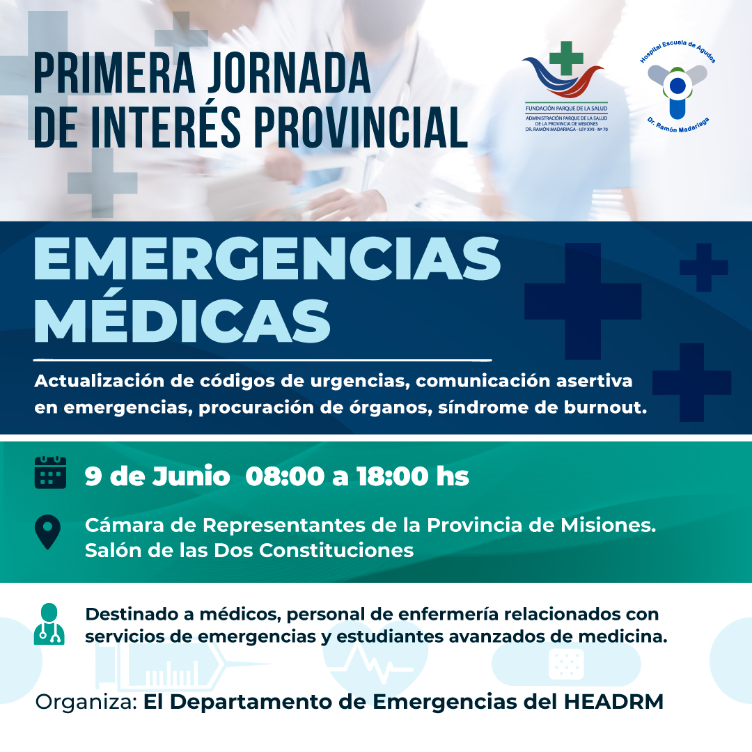 Realizarán la primera jornada provincial de Emergencias Médicas imagen-2