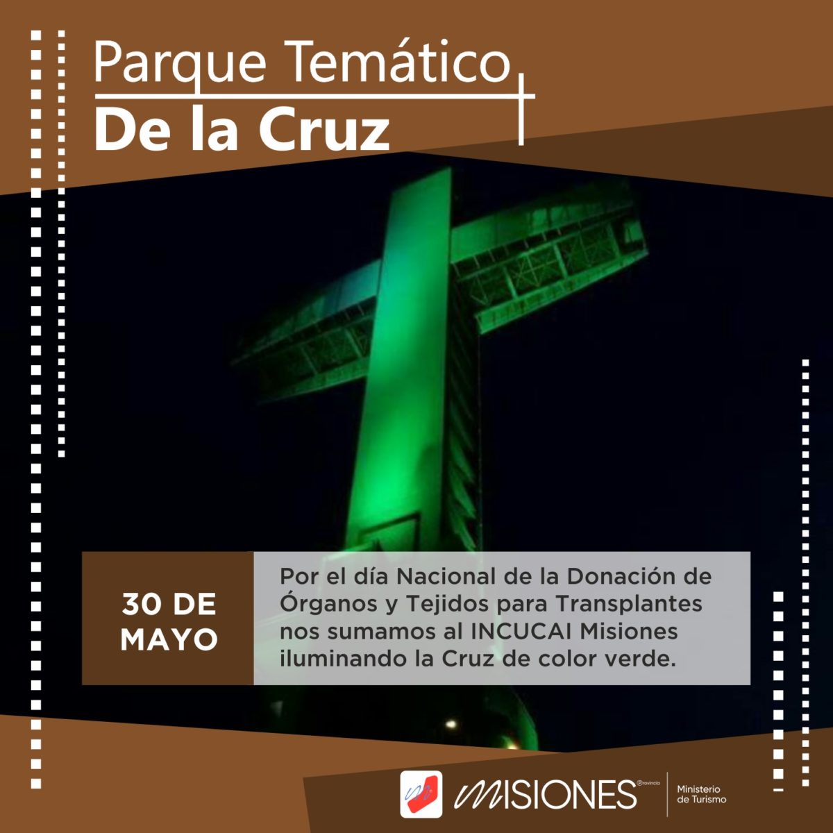 El Parque Temático La Cruz se ilumina de verde por el Día Nacional de la Donación de Órganos y Tejidos imagen-1