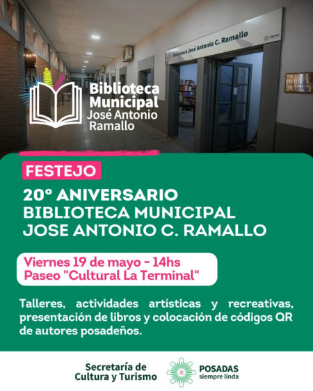 El viernes se cumple el 20° Aniversario de la Biblioteca Municipal José Antonio Ramallo imagen-3