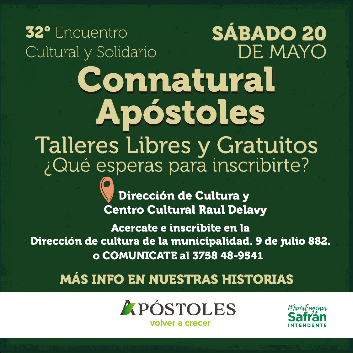 Invitan al 32do Encuentro Cultural y Solidario Connatural Apóstoles imagen-1