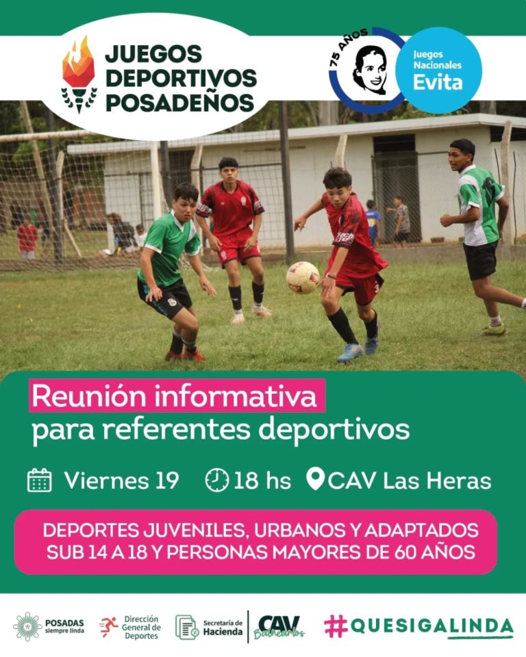 “Juegos Posadeños”, la Dirección de Deportes convoca a reuniones informativas a delegaciones deportivas imagen-17