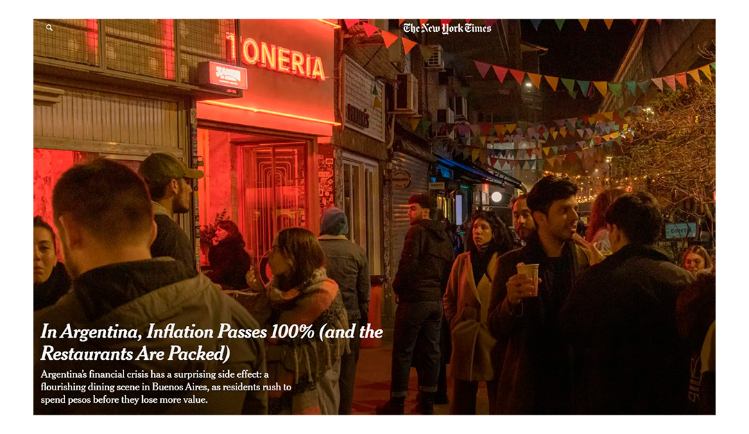 The New York Times se sorprende con el fenómeno argentino: alta inflación pero restaurantes llenos imagen-1