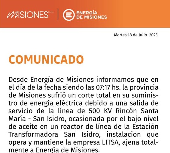 Apagón: El descuido de una empresa que opera en la línea de 500 KV dejó a Misiones sin luz, ocasionando daños en usuarios imagen-12