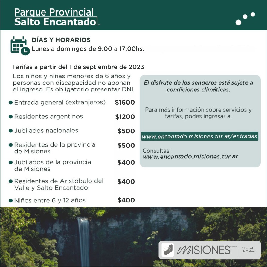 Desde este viernes, rigen nuevas tarifas en los Parques Provinciales imagen-6