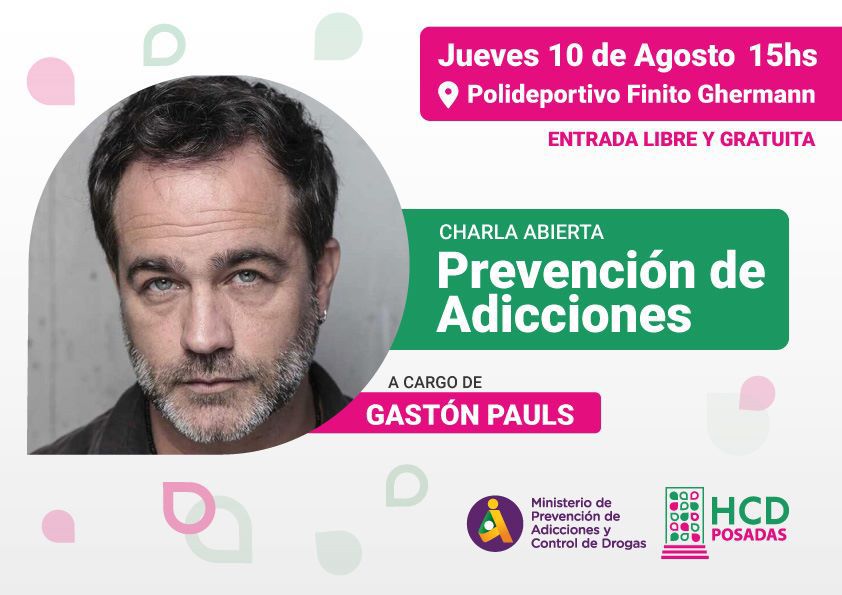 Gastón Pauls hablará sobre “Prevención de adicciones” imagen-1