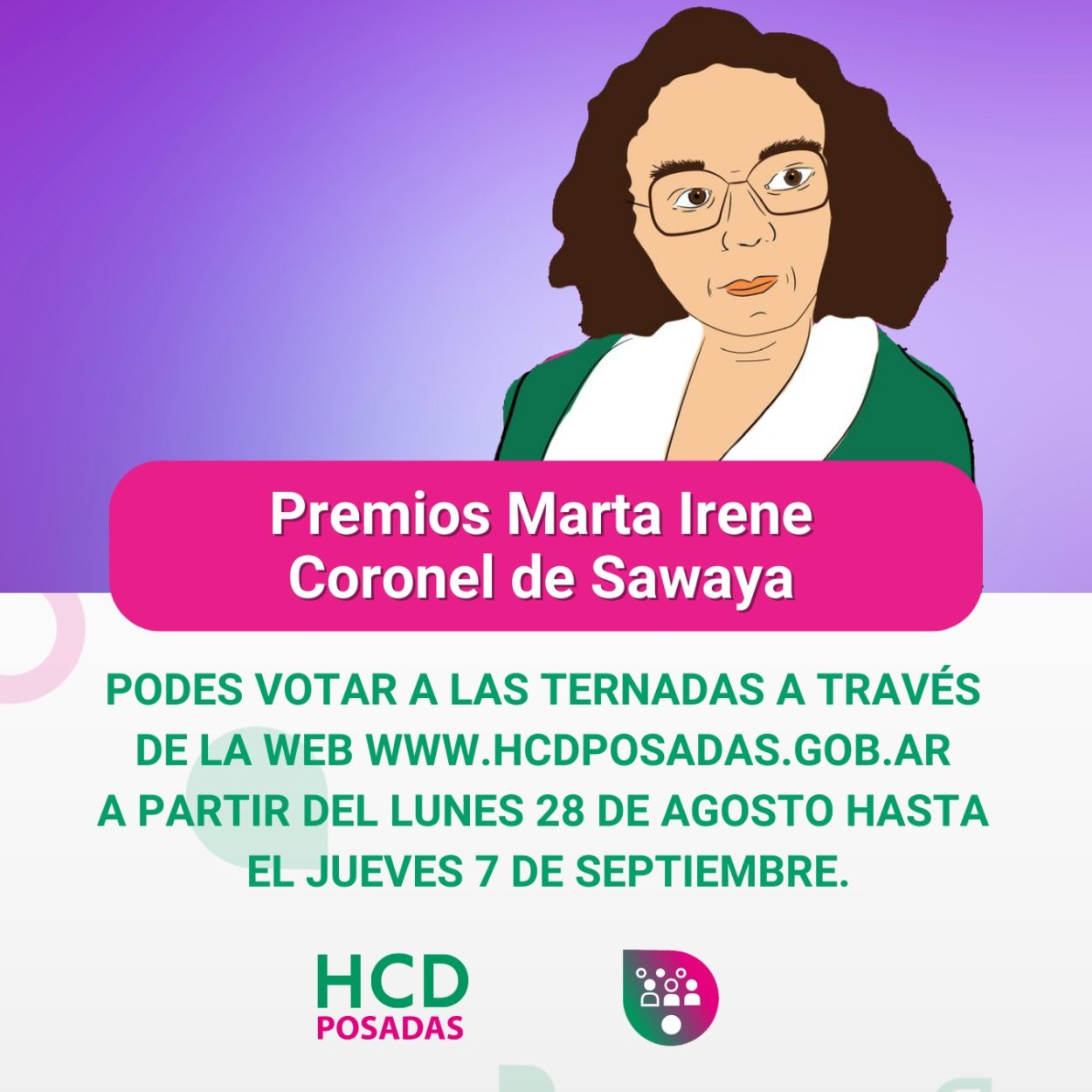 Concejo posadeño invita a participar en la votación para los premios “Marta Irene Coronel de Sawaya” imagen-2