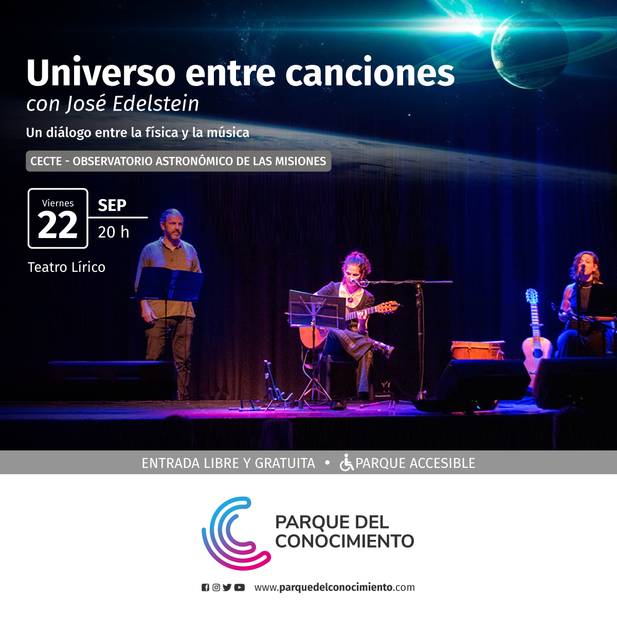 "Universo entre Canciones" con el físico José Edelstein, en el Observatorio De Las Misiones imagen-2