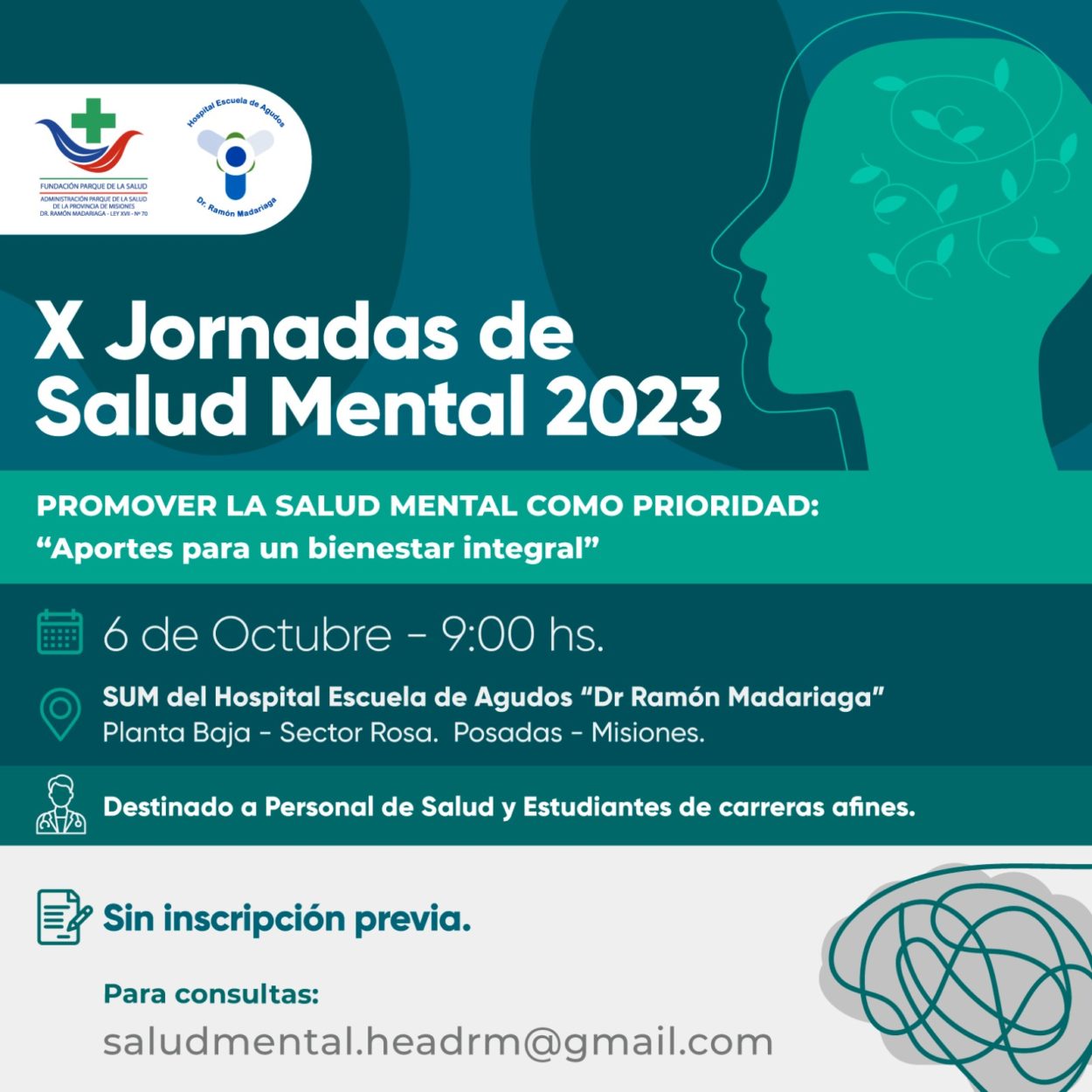 Se desarrollará en el Hospital Escuela la décima Jornada de Salud Mental 2023 imagen-2