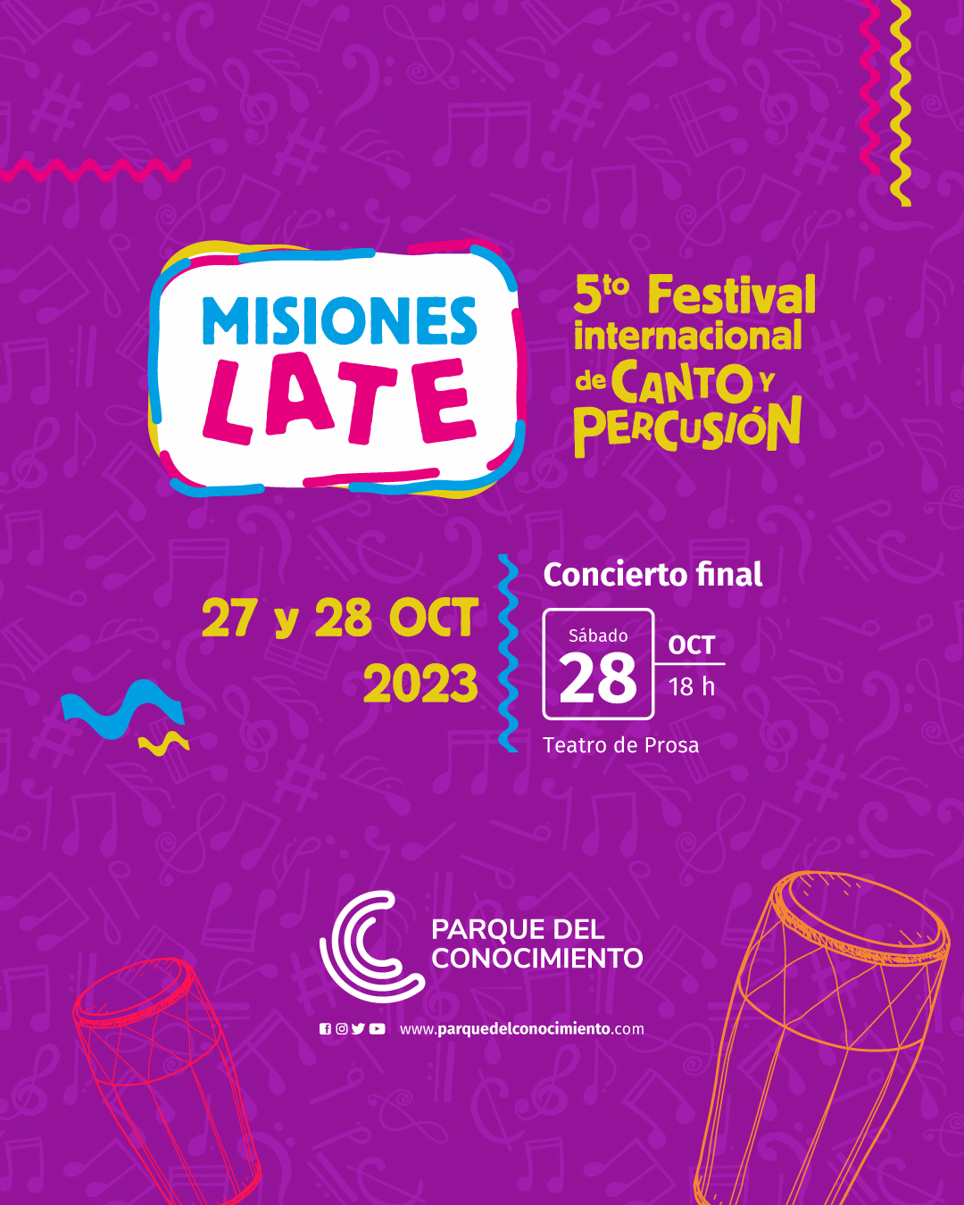 “Misiones Late”, este sábado se realizará el 5to Festival Internacional de Canto y Percusión en el Teatro de Prosa  imagen-1