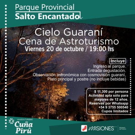 Este viernes, “Cielo Guaraní - Cena de Astroturismo” en el Parque Salto Encantado imagen-6