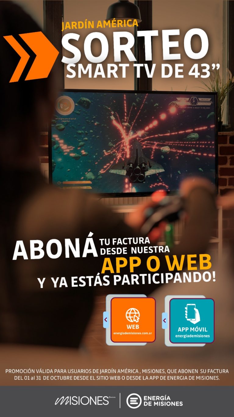 Jardín América: quedan 5 días para ganarte un Smart TV abonando facturas de forma online desde la app de Energía de Misiones imagen-38