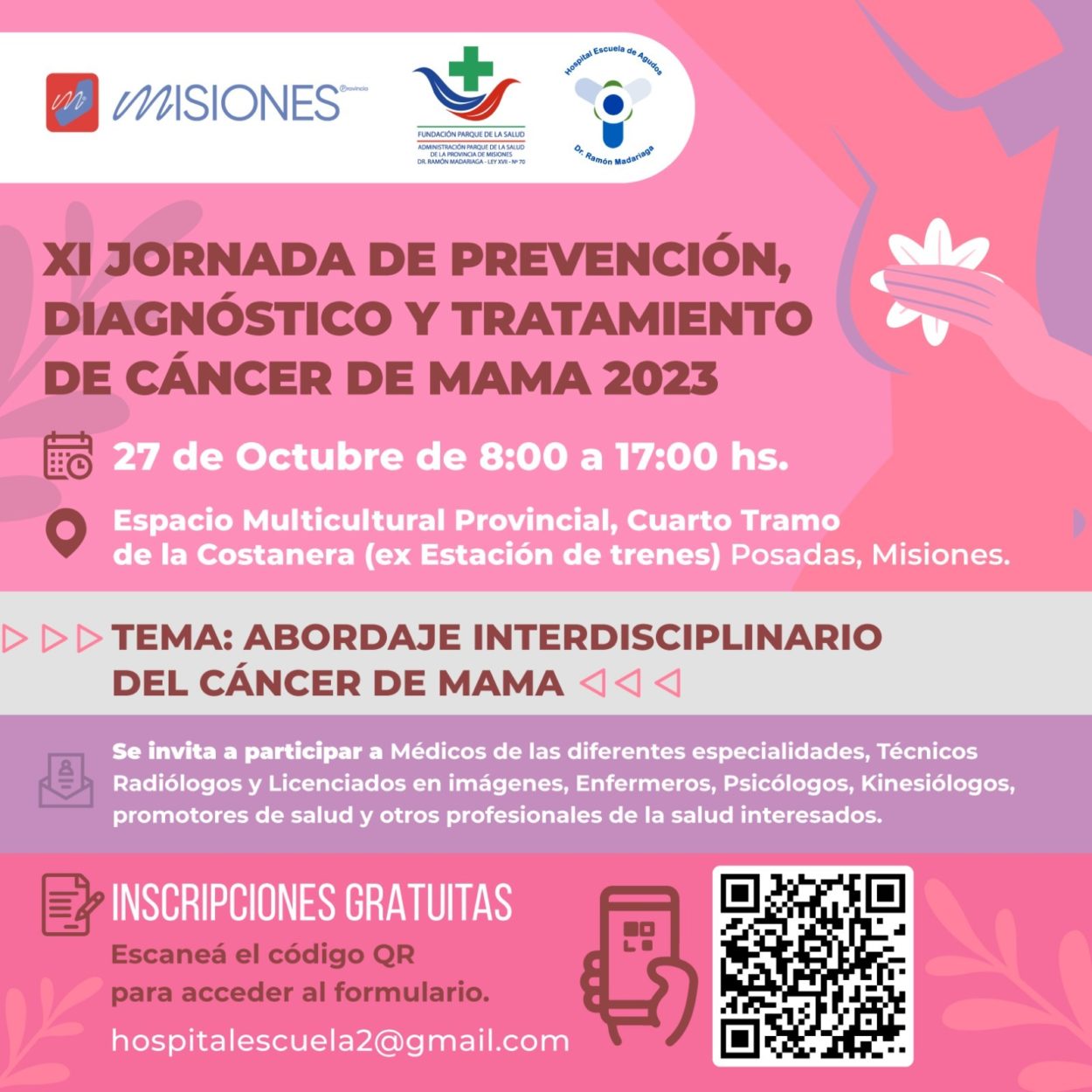 Octubre Mes Rosa: el Hospital Escuela hará XI Jornada de Prevención, Diagnóstico y Tratamiento de Cáncer de Mama imagen-2