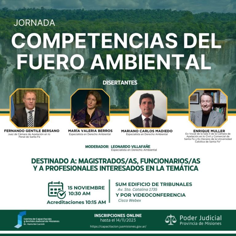 Inscriben para la jornada “Competencias del Fuero Ambiental” imagen-24