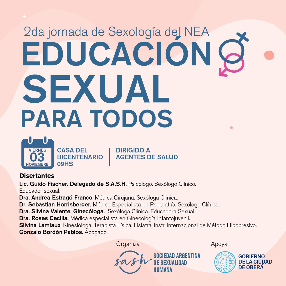 Oberá será sede de la 2da Jornada de Sexualidad Humana del Nacional del NEA imagen-2