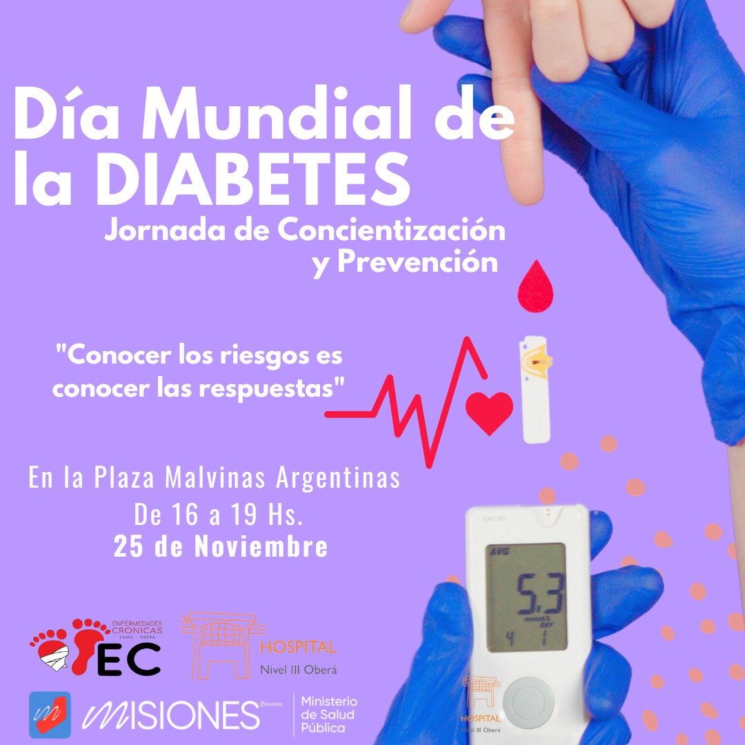 Día Mundial de la Diabetes: profesionales realizan jornadas de sensibilización de esta patología en toda la Provincia imagen-1