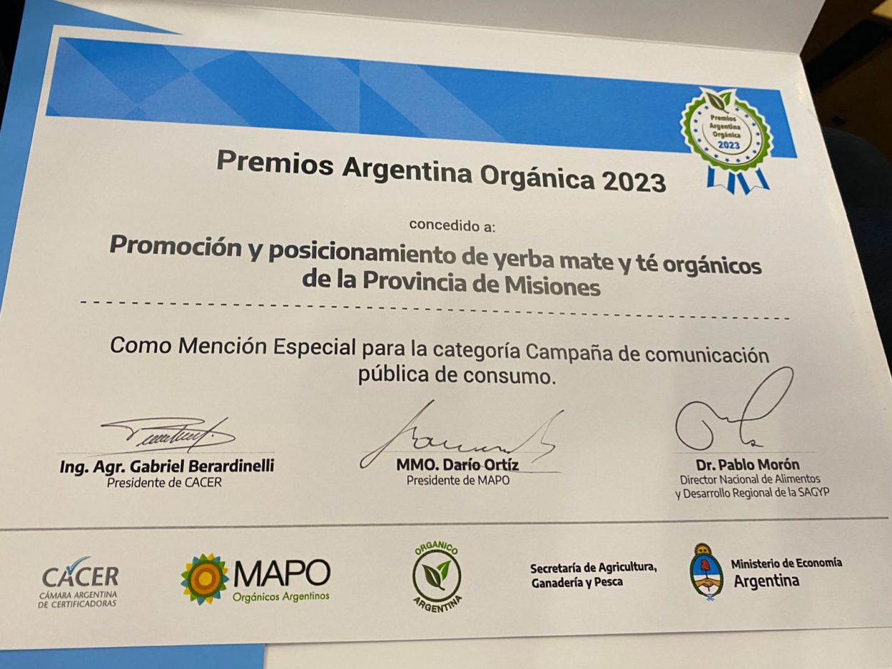 Misiones fue reconocida en los premios Argentina Orgánica imagen-6