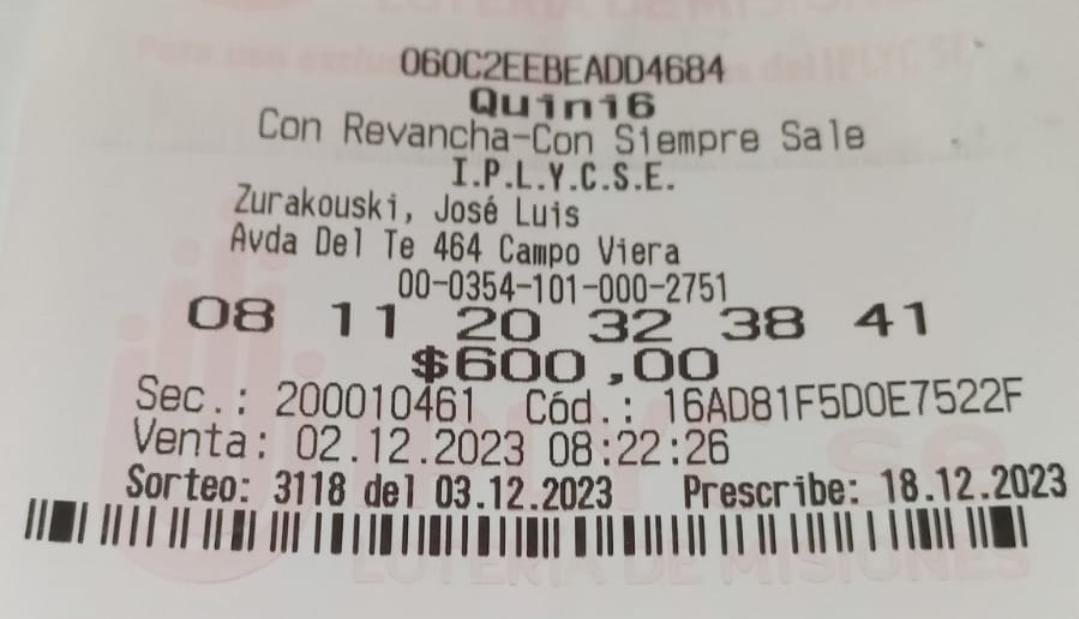 Nuevo Millonario de Campo Viera, apostador ganó 150 millones de pesos con el Quini 6 imagen-9