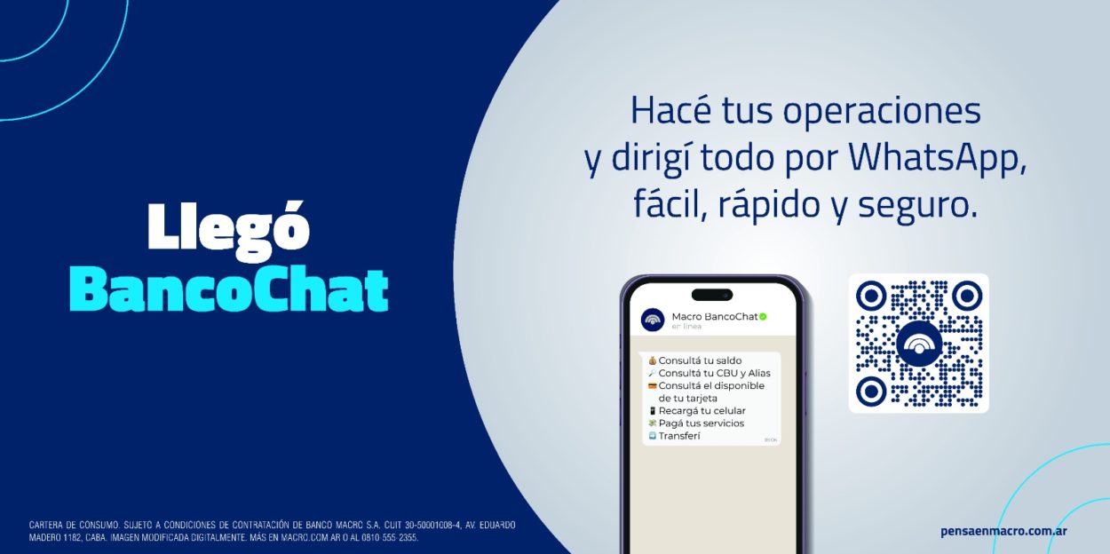Banco Macro presenta BancoChat, una nueva forma de operar desde WhatsApp imagen-2