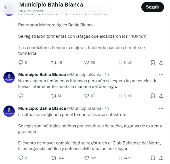 Bahía Blanca: fuerte temporal dejó al menos 13 muertos, múltiples heridos y destrozos en la ciudad imagen-2