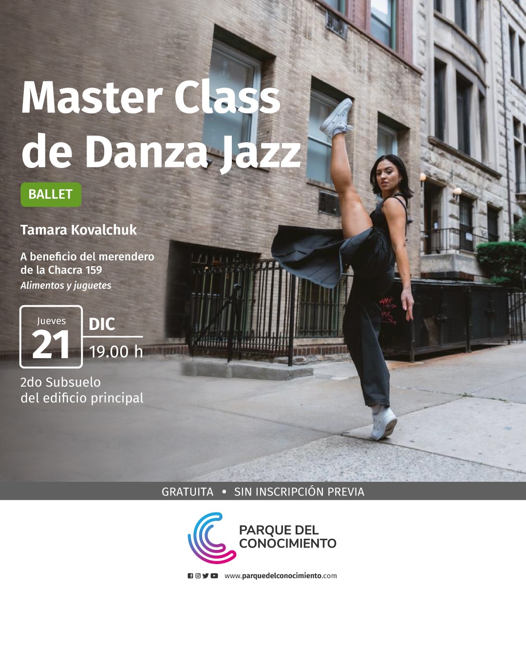 Invitan a una Master Class de Danza Jazz en el Parque del Conocimiento a cargo de la bailarina Tamara Kovalchuk imagen-2