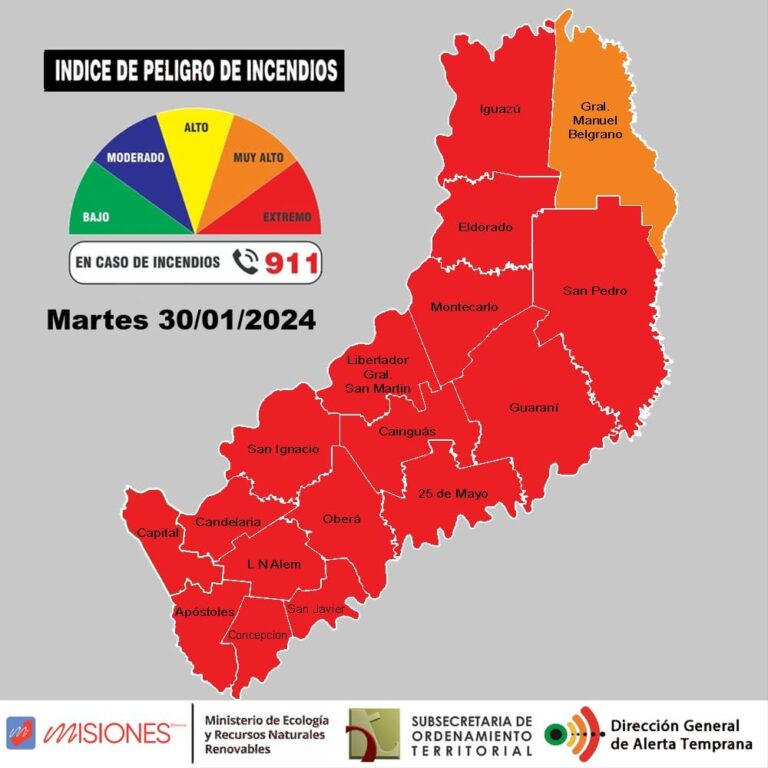 El riesgo de incendio se elevó a "Extremo" en Misiones imagen-18