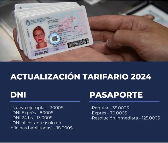 Subieron las tarifas para obtener DNI y Pasaporte: cuánto sale desde este lunes imagen-2