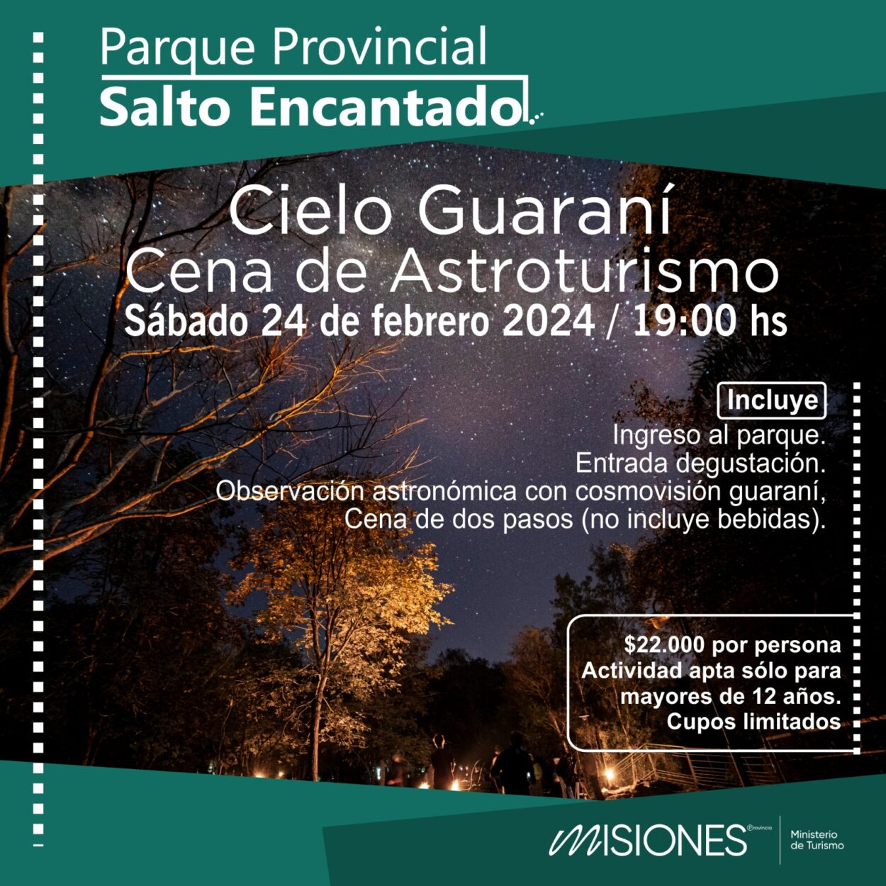 Regresa a Salto Encantado la experiencia naturalista “Cielo Guaraní – Cena de Astroturismo” imagen-2