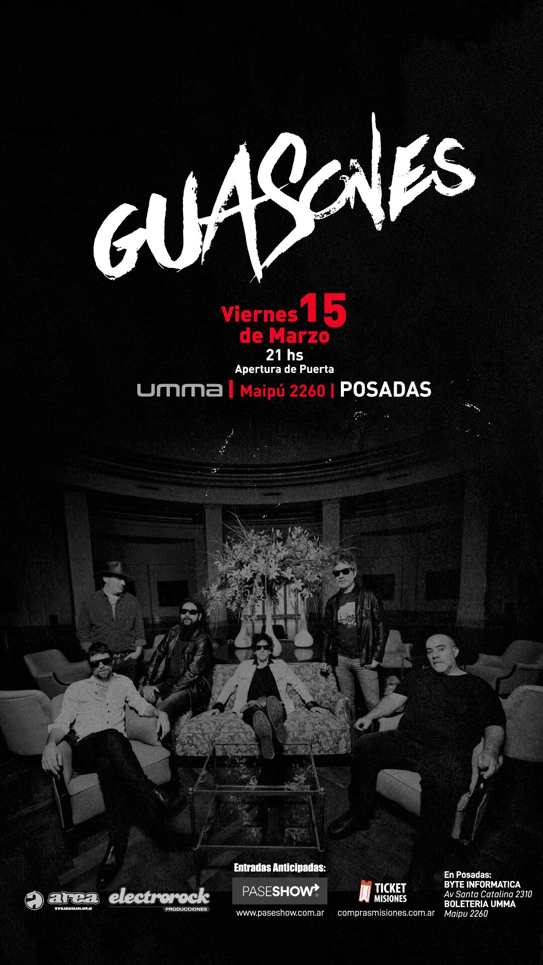 La banda platense Guasones arranca su gira por el Litoral y se presentará en Posadas 3 La banda platense Guasones arranca su gira por el Litoral y se presentará en Posadas imagen-2