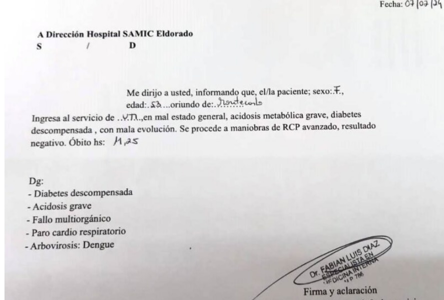 Dengue: Falleció una mujer oriunda de Montecarlo imagen-2