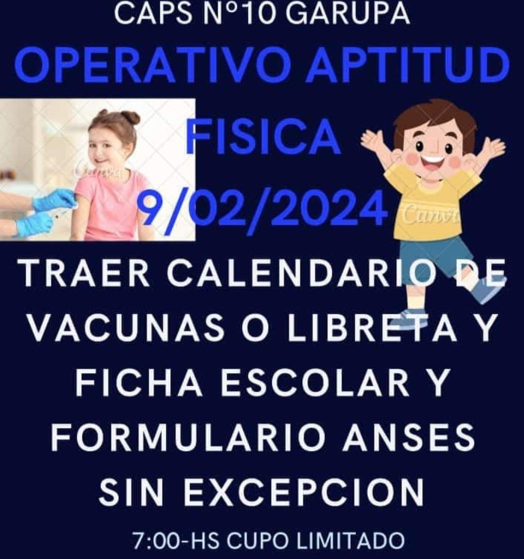 Este viernes realizarán controles de aptitud física en el Caps 10 de Garupá imagen-2