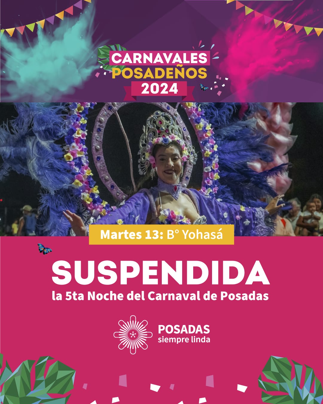 Por cuestiones climáticas, suspendieron la última noche de Carnavales Posadeños imagen-2