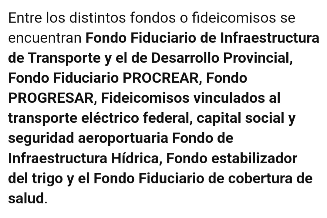 Javier Milei eliminará por decreto fondos fiduciarios por u$s2.000 millones imagen-2