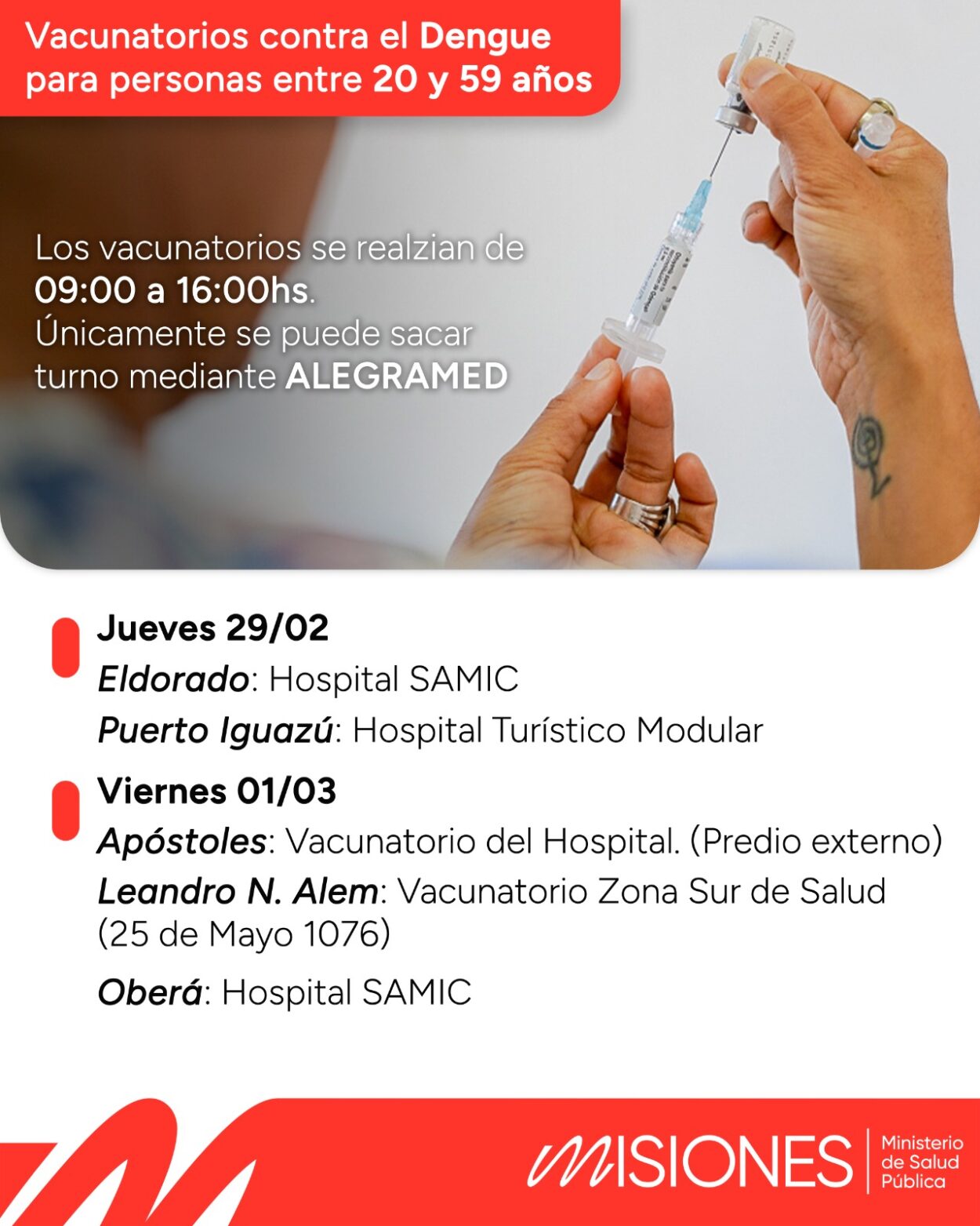 Misiones continúa con la campaña de vacunación contra el dengue imagen-2