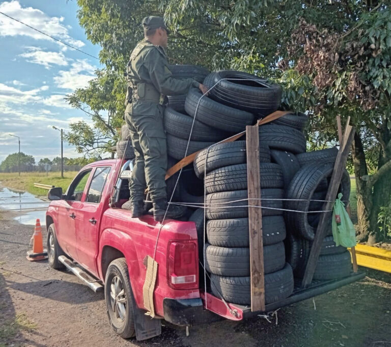 De Puerto Iguazú a La Rioja: Transportaba en la caja de su camioneta 70 neumáticos sin aval legal imagen-35