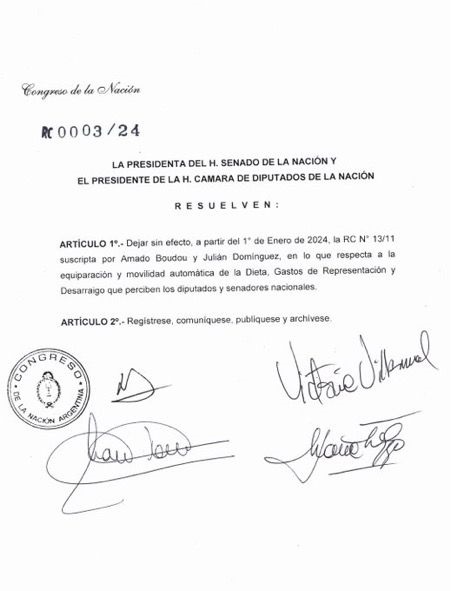 Por orden del Presidente, Victoria Villarruel finalmente anula las subas salariales de los senadores imagen-4