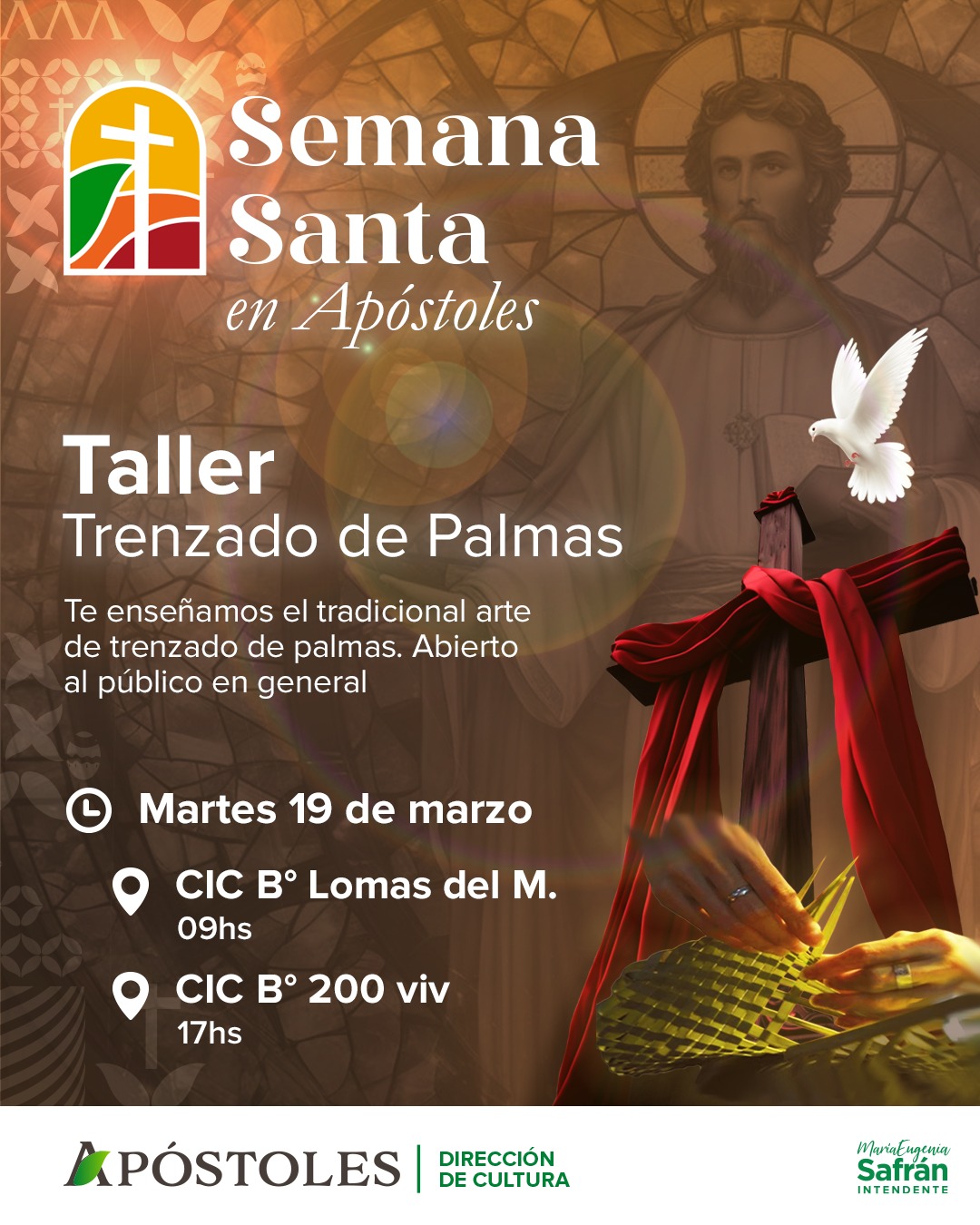 Semana Santa en Apóstoles: taller de trenzado de palmas en diferentes puntos de la ciudad imagen-18