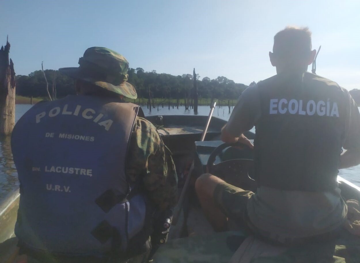 Nuevo operativo conjunto en el lago Urugua-í para desalentar el accionar de pescadores furtivos imagen-2