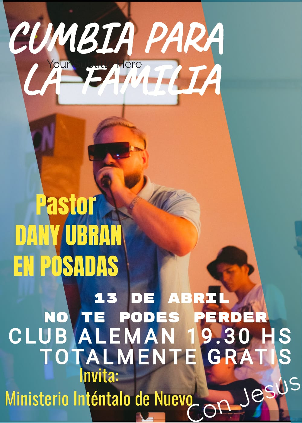"Cumbia para la Familia", este sábado en el Club Alemán con el pastor cantante Dany Ubrán imagen-17