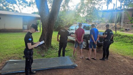 Dos hombres resultaron detenidos y un menor demorado por el robo de chapas en Villa Bonita imagen-2
