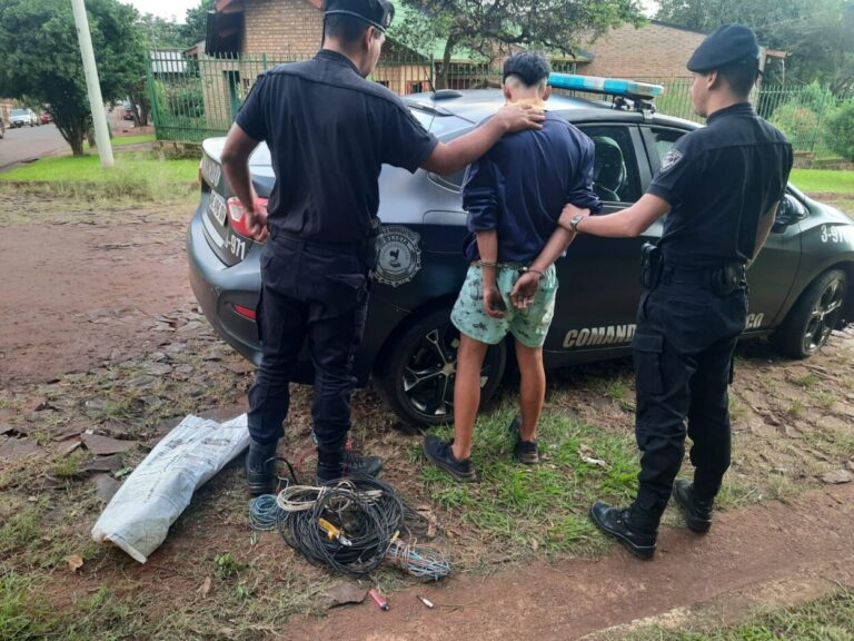 Oberá: Conocido delincuente fue detenido por robar cables en una vivienda imagen-24