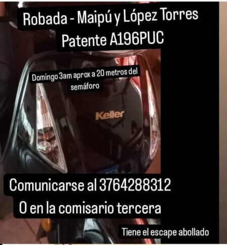 Buscan una moto robada entre Avenida Maipú y Avenida López Torres imagen-7