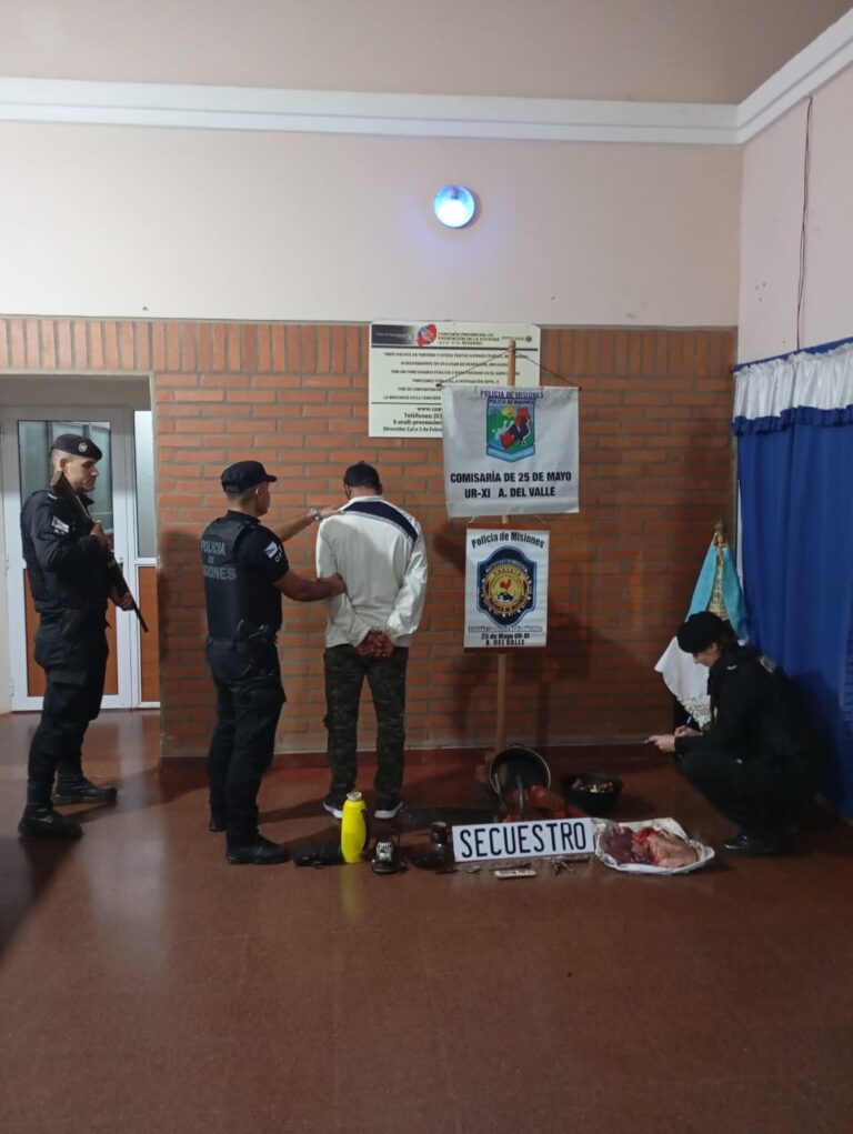 Detuvieron a un hombre por robar herramientas y faenar el lechón de un colono imagen-14