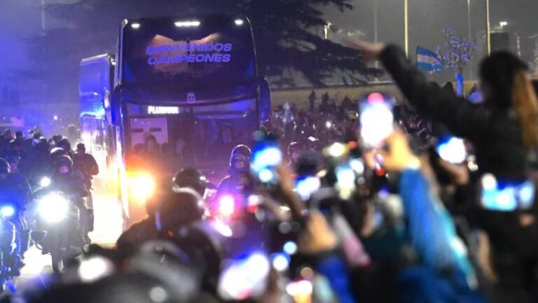 Entre banderas y fuegos artificiales, la Selección argentina regresó al país y la recibieron miles de hinchas imagen-20